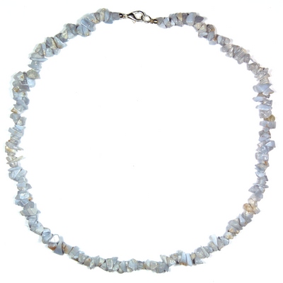 Crystal Necklaces - Blue Lace Agate Tumbled Chips Necklace
