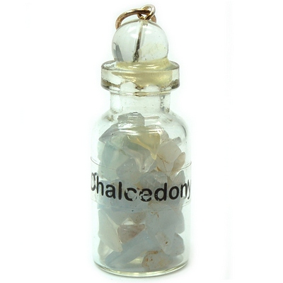 Bottles - Blue Chalcedony Crystals in a Bottle