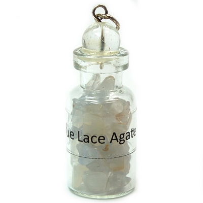 Bottles - Blue Lace Agate Crystals in a Bottle