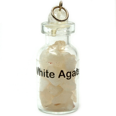 Bottles - White Agate Crystals in a Bottle