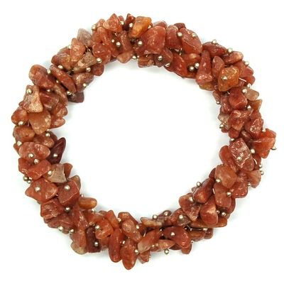 Crystal Bracelets - Orange Aventurine Cluster Bracelet