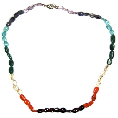 Crystal Necklaces - 7 Chakra Oval Bead Necklace