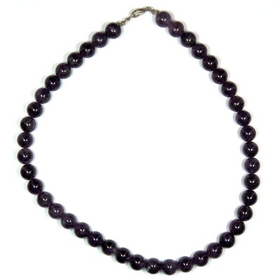 Crystal Necklaces - Amethyst Round Bead Necklace