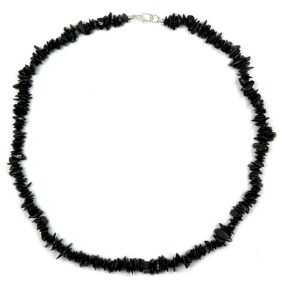 Crystal Necklaces - Black Agate Tumbled Chips Necklace