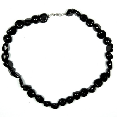 Crystal Necklaces - Black Onyx Tumbled Nugget Necklace