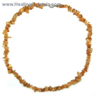 Crystal Necklaces - Citrine Tumbled Chips Necklace