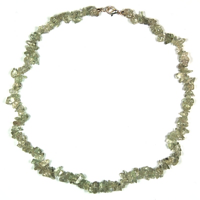 Crystal Necklaces - Green Amethyst Tumbled Chips Necklace