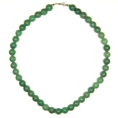 Crystal Necklaces - Green Aventurine Round Bead Necklace