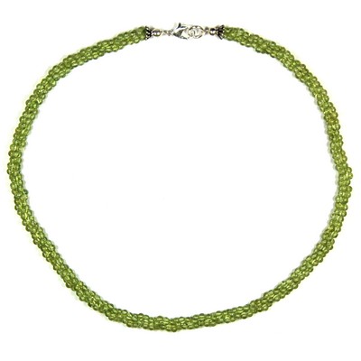 Crystal Necklaces - Peridot Twisted Rope Necklace
