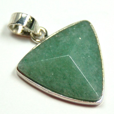 Crystal Pendants - Green Aventurine Faceted Triangle
