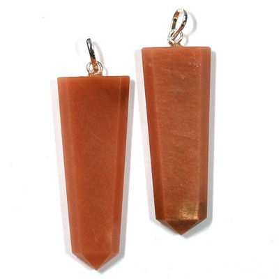 Crystal Pendants - Orange Aventurine Flat Pencil Pendant