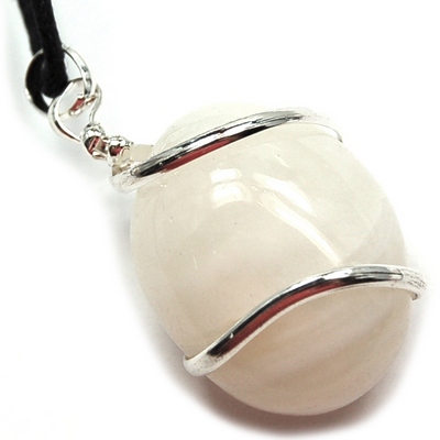 Crystal Pendants - Tumbled White Agate  (Wrapped)