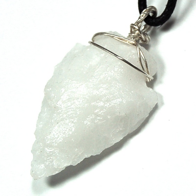 Crystal Pendants - White Aventurine Arrowhead Pendant