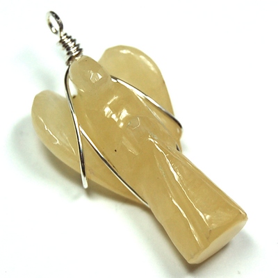 Crystal Pendants - Yellow Aventurine Wire-Wrapped Angel