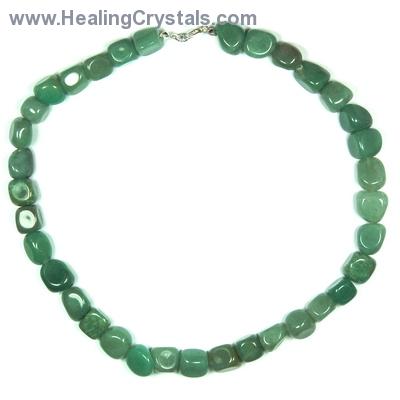 Crystal Necklaces - Green Aventurine Tumbled Nugget Necklace
