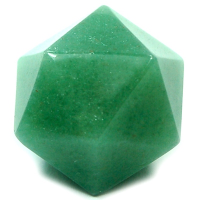 Icosahedron Platonic Solid - Green Aventurine