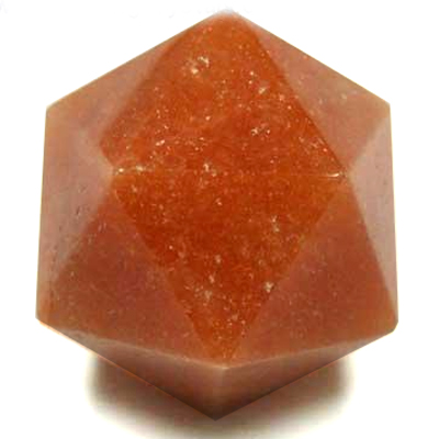 Icosahedron Platonic Solid - Orange Aventurine
