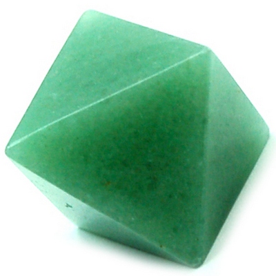 Octahedron Platonic Solid - Green Aventurine