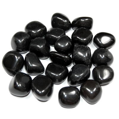 Tumbled Black Agate - Tumbled Stones