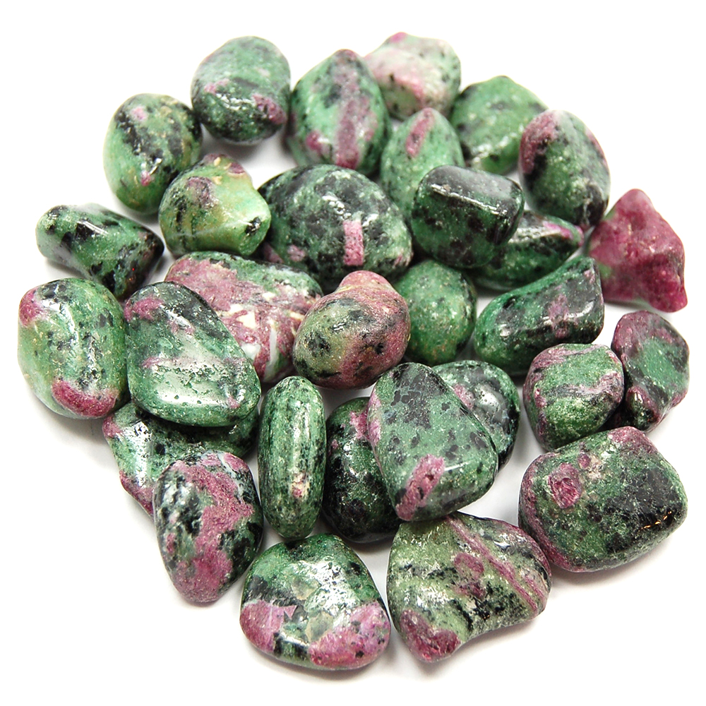 Tumbled Ruby in Zoisite "Anyolite" (Tanzania) - Tumbled Stones