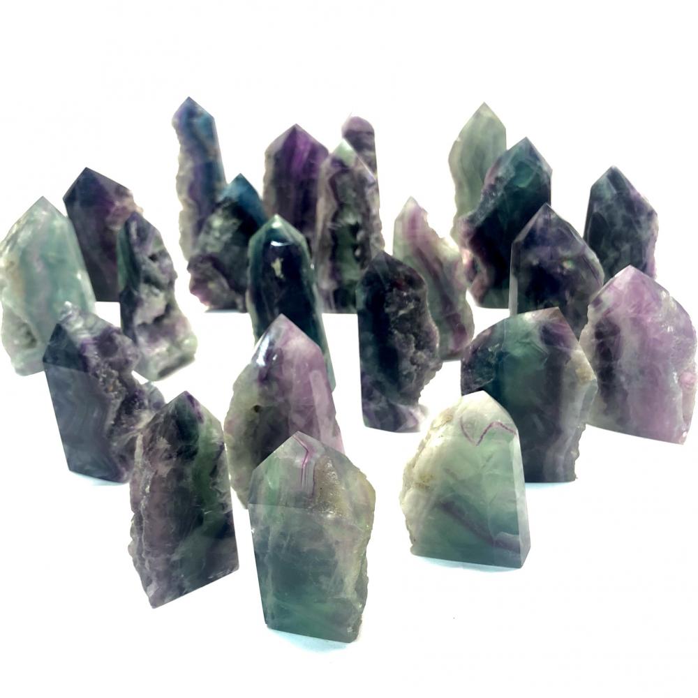 Towers - Rainbow Fluorite Tower w/Natural Face