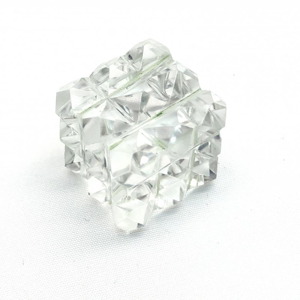 Lemurian 54 Pyramid Power Cube - Clear Quartz Crystal (India)