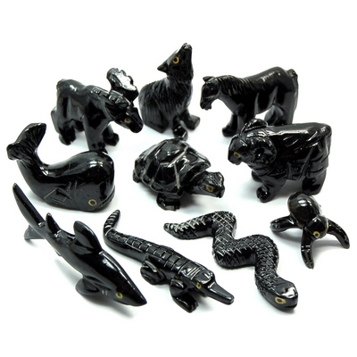 Discontinued - Black Onyx Carved Animals #2 (Peru)