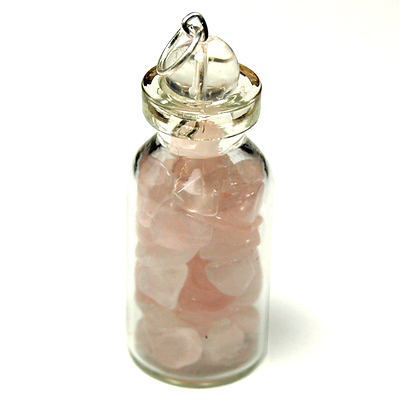 Rose Quartz Crystals in a Bottle (India)
