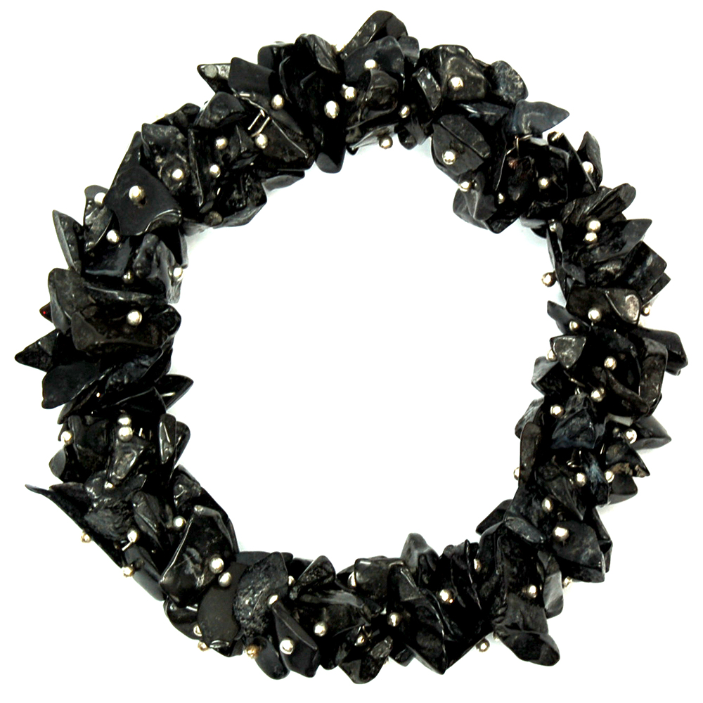 DISCONTINUE - Bracelets - Black Agate Cluster Bracelet (India)