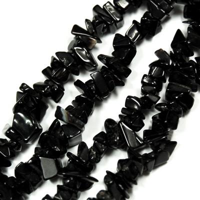 Black Onyx Tumbled Chips Necklace