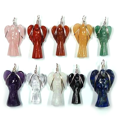 CLEARANCE -  Assorted Wire-Wrapped Angel Pendant (India)