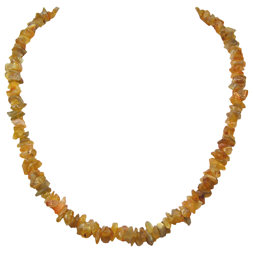 Discontinued - Yellow Agate Tumbled Chips Necklace (India)