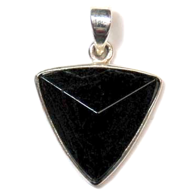 Discontinued - Black Tourmaline Faceted Triangle Pendant