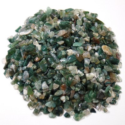 Discontinued - Tumbled Moss Agate Chips (India)