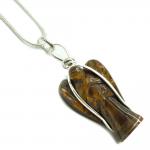 Golden Tiger Eye Wire-Wrapped Angel Pendant
